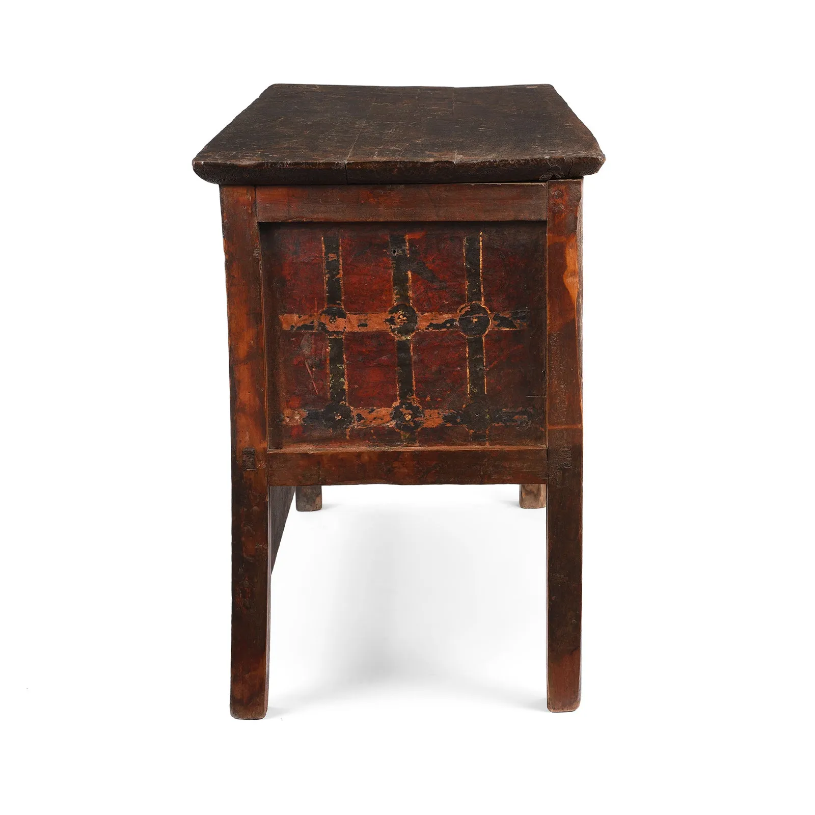 Painted Tibetan Side Cabinet - Late 19th Century