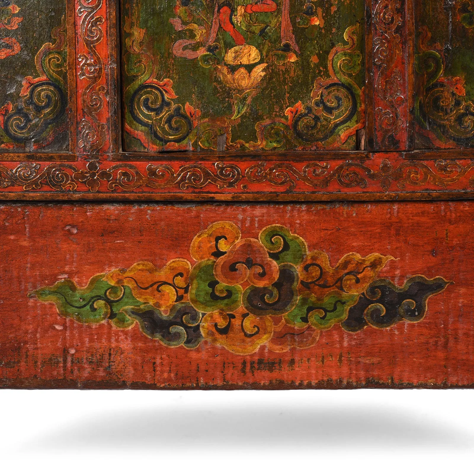 Painted Tibetan Side Cabinet - Late 19th Century