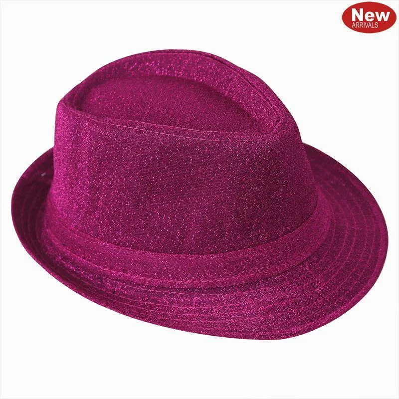 Pink Metallic Fedora