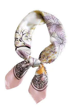 Pink Print Satin Scarf