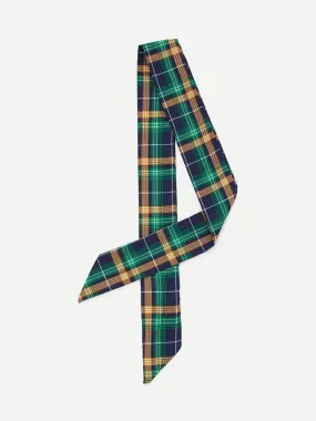 Plaid Skinny Scarf