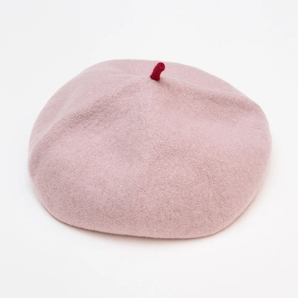 Powder Pink Pure Merino Roll Up Beret