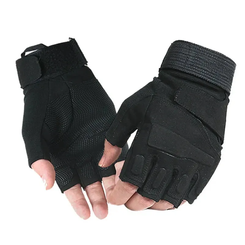 Protective Outdoor Cycling Half Finger Black Gym Gloves Anti Slip Sports Wear-resistant Fitness Gloves