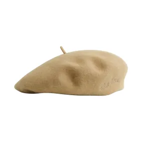 "Bon Chic" Wool Beret - Light Camel