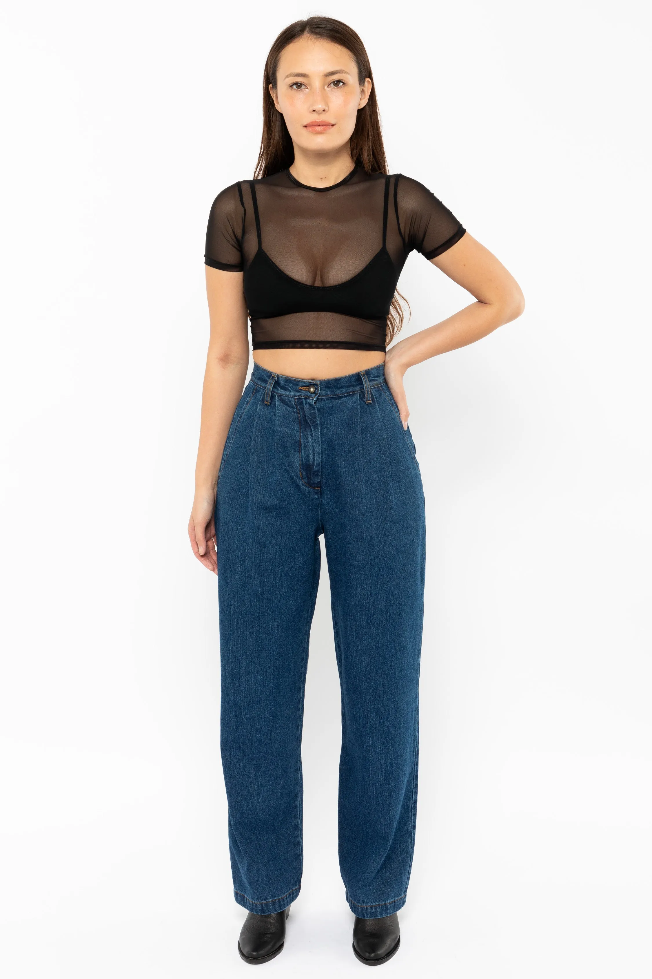 RDNW350 - Pleated Denim Straight Leg Pant