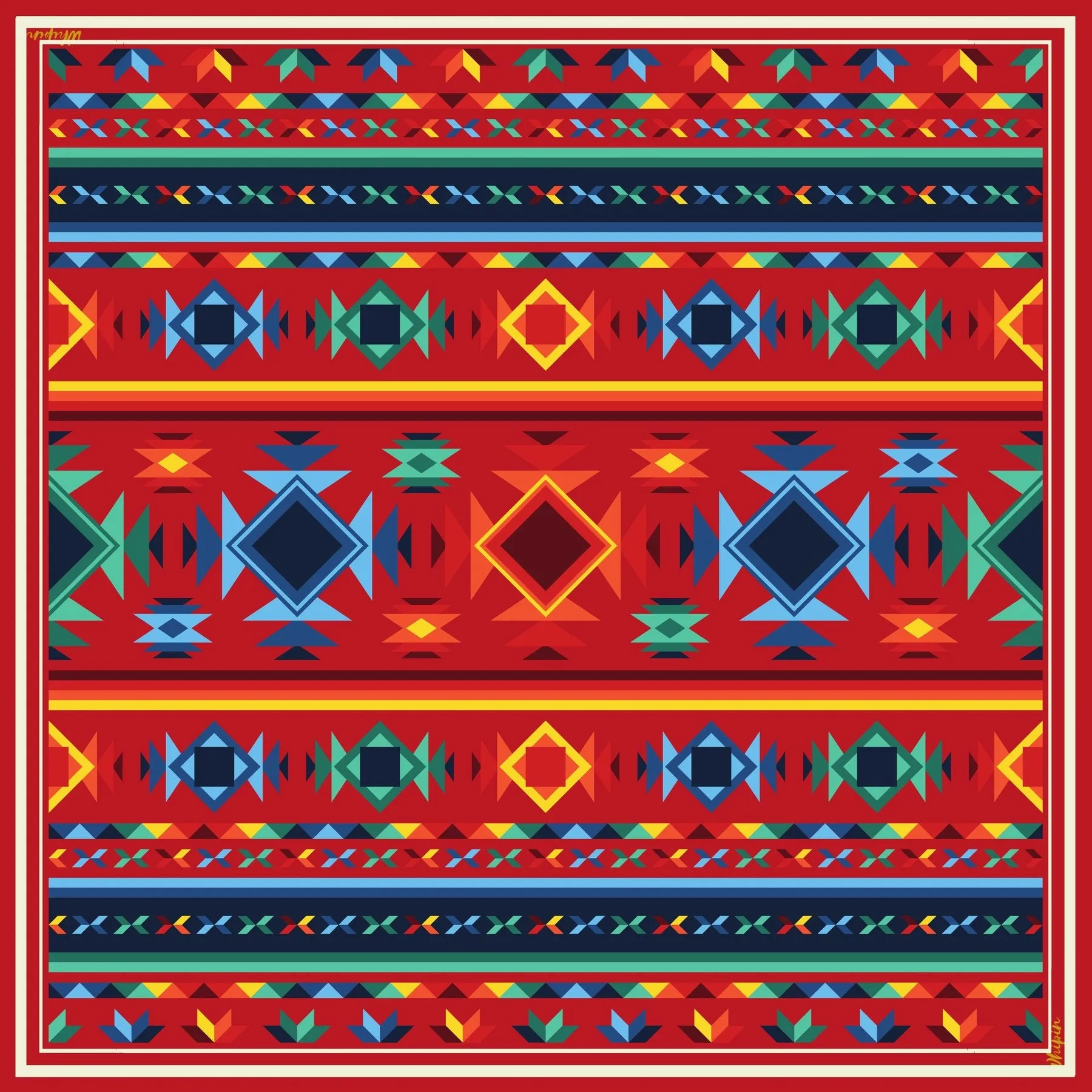 Red Pendleton Print Wild Rag