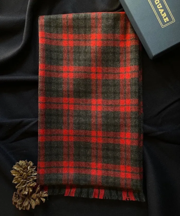 Red Plaid Tweed Scarf