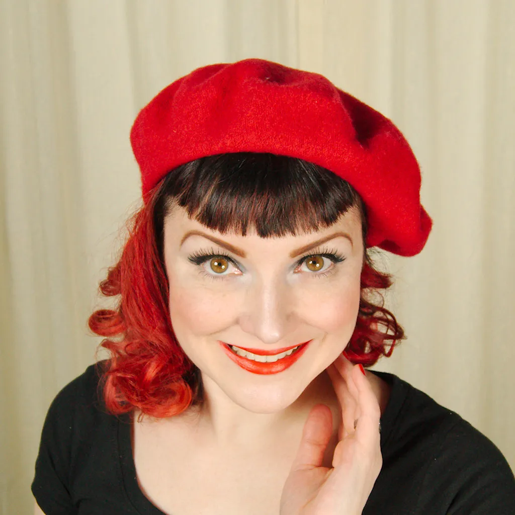 Red Wool Beret Hat