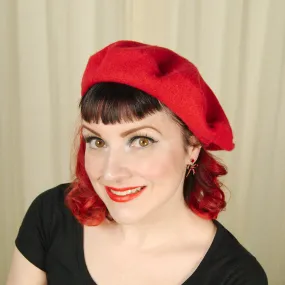 Red Wool Beret Hat