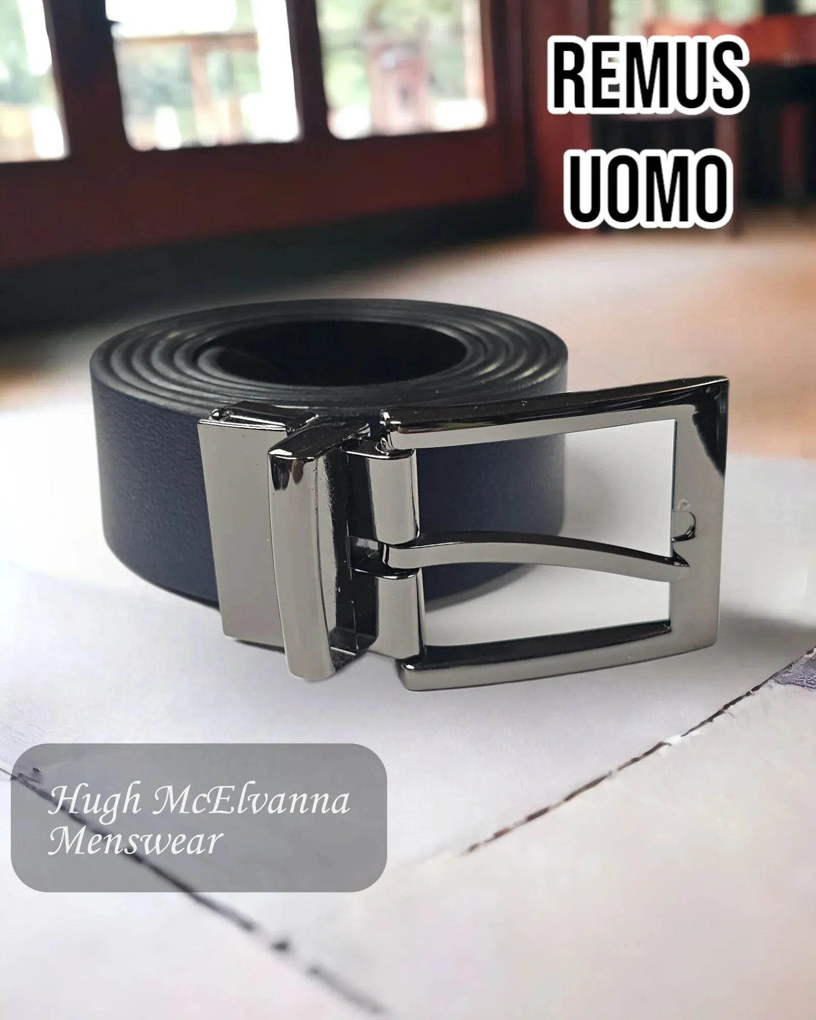 Remus Uomo Navy Reversible Belt - 70717/78