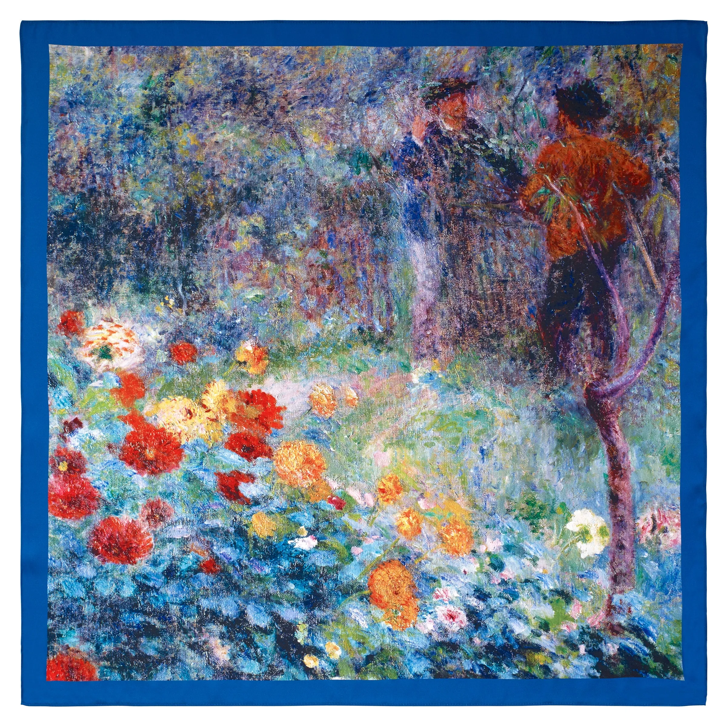 Renoir Le Jardin rue Cortot a Montmarte Square Satin Chiffon Scarf