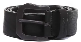 Replay Mens Leather Belt In Black