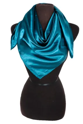 Satin Square Scarf - Blue