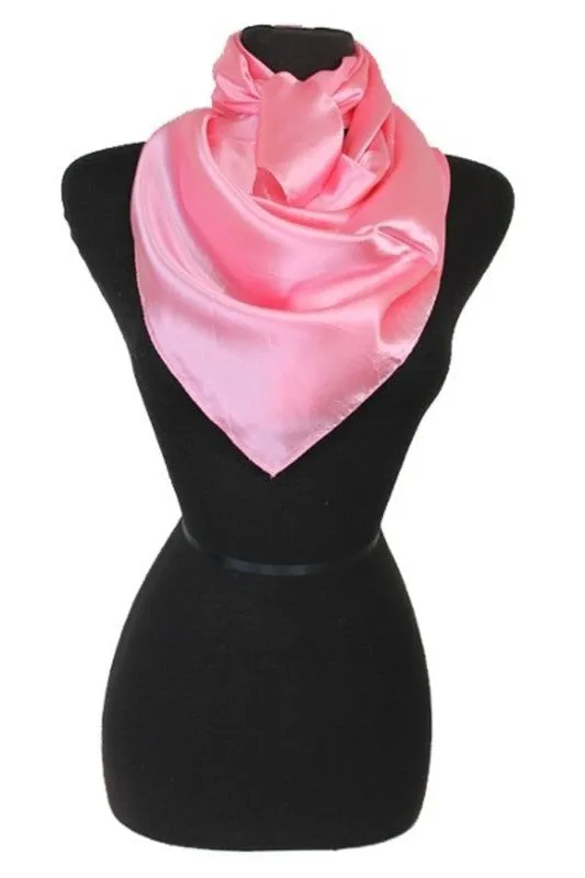 Satin Square Scarf - Pink