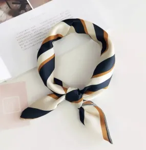 Scarves - Navy Blue & Golden Stripe