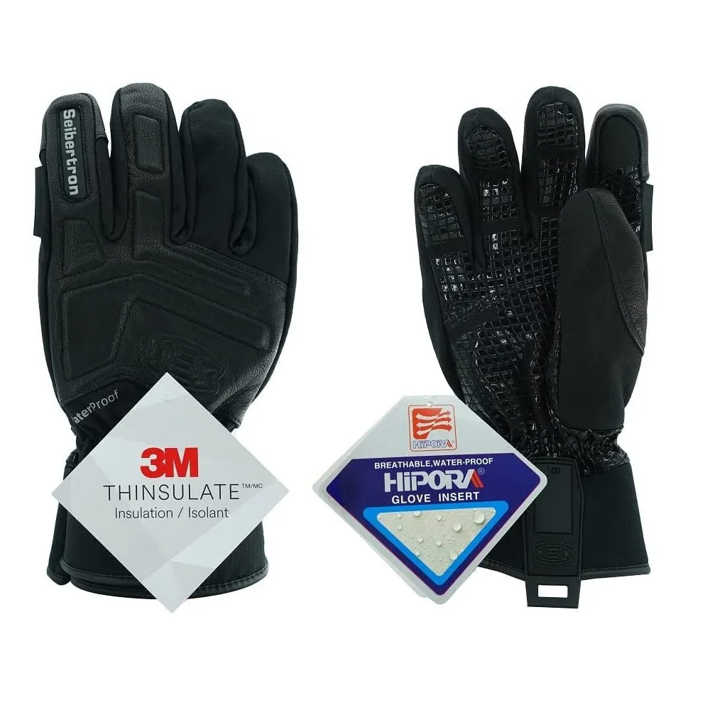 Seibertron S.C.W.G 2.0 Waterproof Winter -4℉ Cold Proof Touchscreen Anti Slip Palm Impact Gloves for Cycling Motorcycle