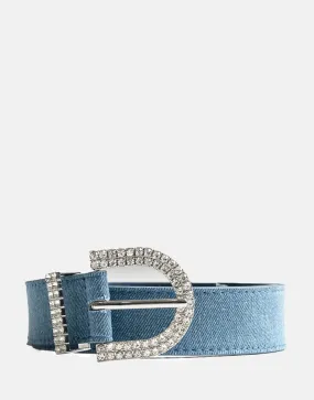 Sissy Boy Denim Diamante Belt Blue