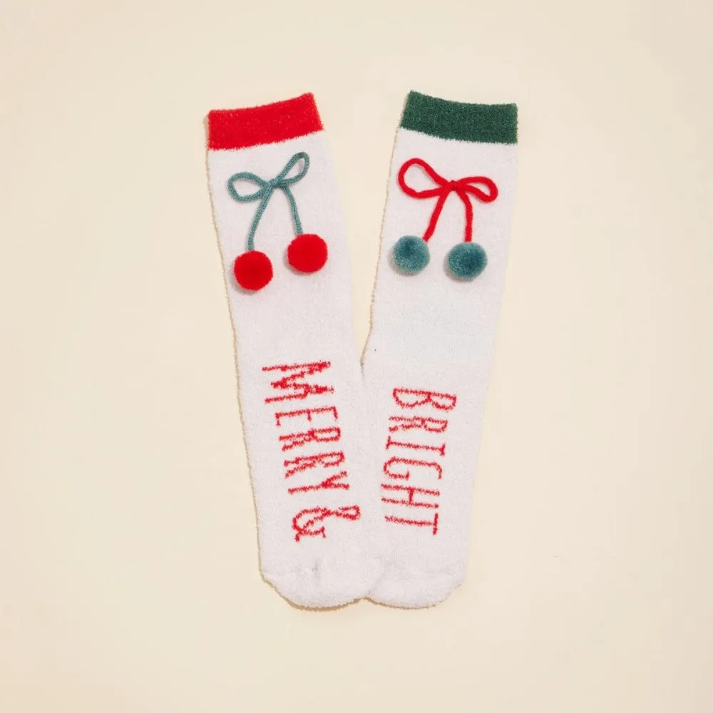 Soft Knit Christmas Socks Gift Set of 4 - Merry & Bright