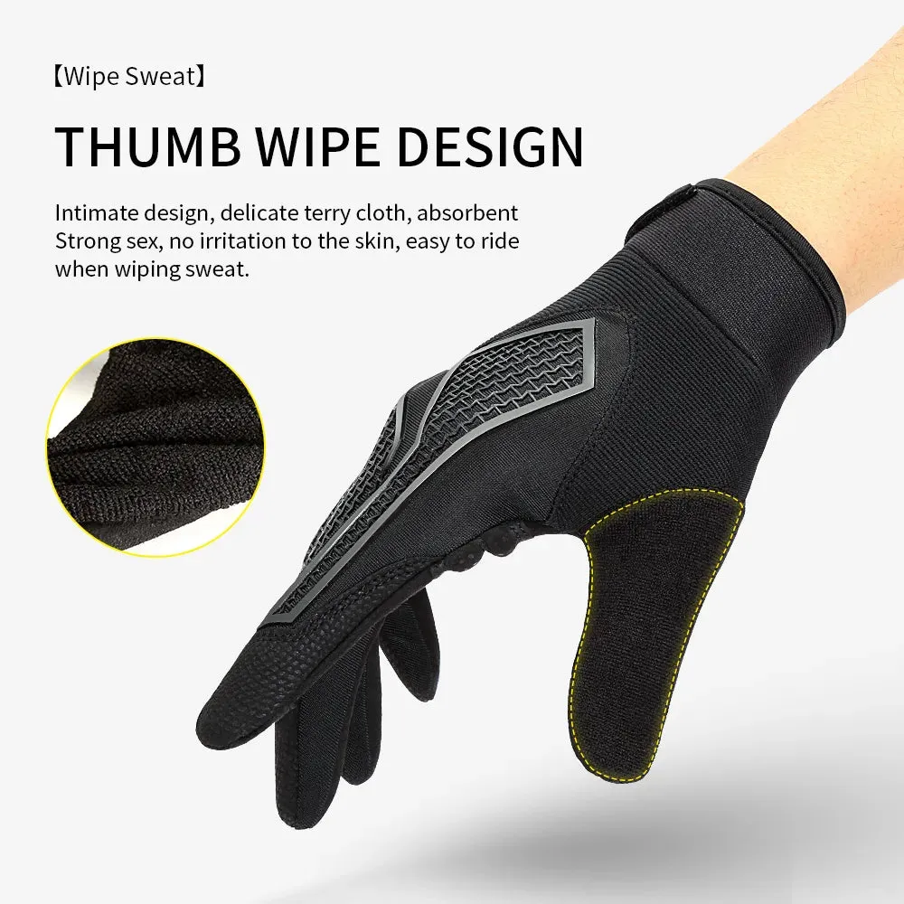 Spring Autumn MTB Cycling Gloves Breathable Non-Slip Shock-Absorbing Touch Screen Black Tactical Gloves Motorcycle Gloves Men