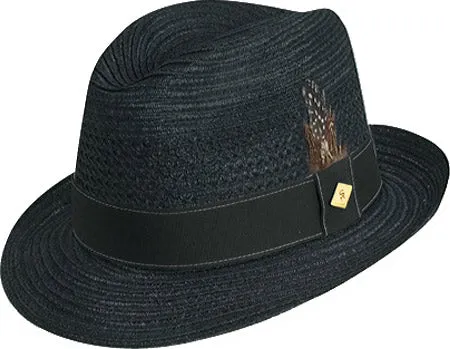 Stacy Adams Pinch Front Hemp Braid Fedora