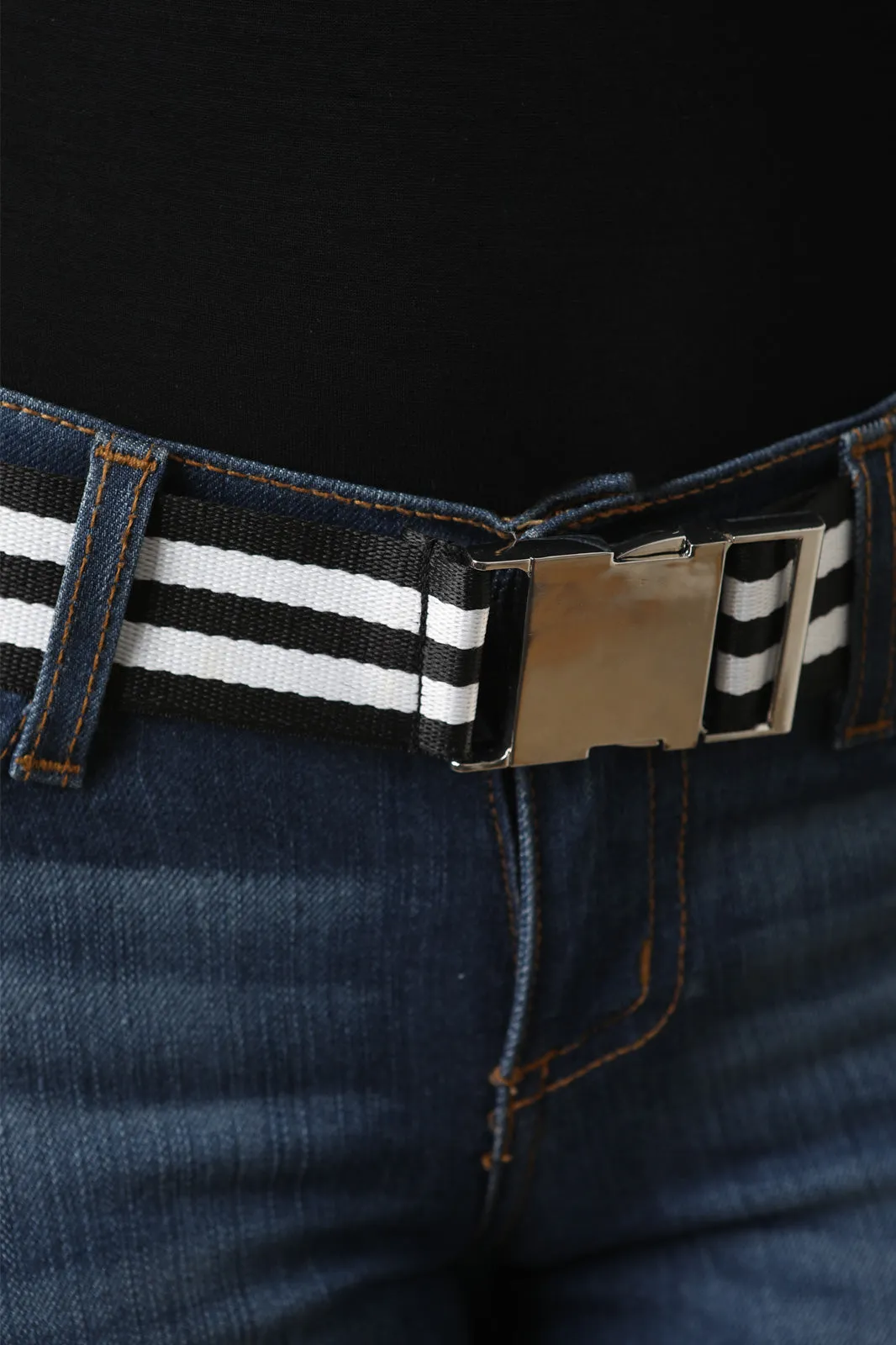 Striped Buckled Belt