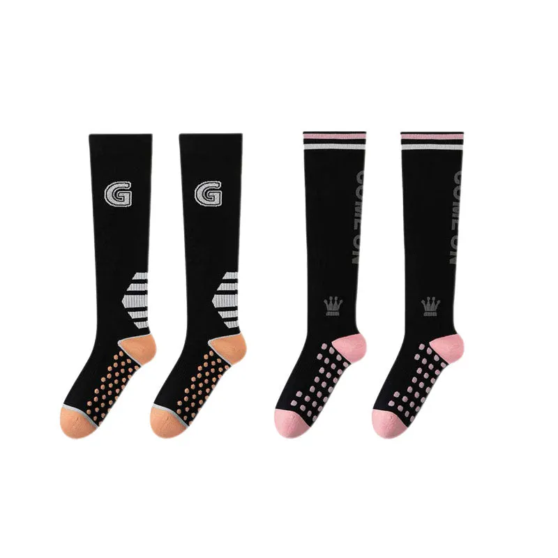 Sweetnana Sports Fashion Design Calf Socks, Running Foot Support Fitted Compression Stockings, Non-Slip Function, Women's Elastic Pressure Stockings.