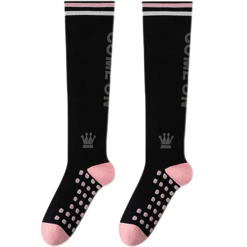 Sweetnana Sports Fashion Design Calf Socks, Running Foot Support Fitted Compression Stockings, Non-Slip Function, Women's Elastic Pressure Stockings.