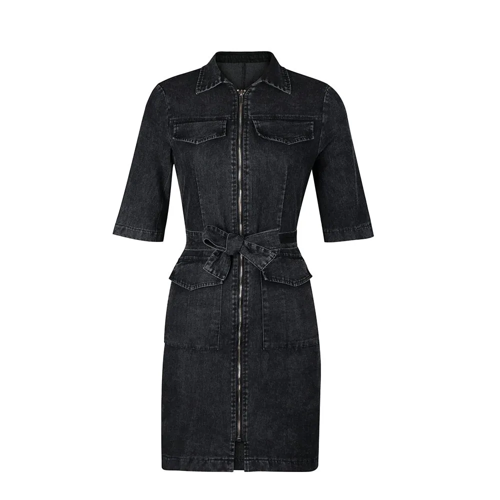 TEEK - Belted Denim Dress