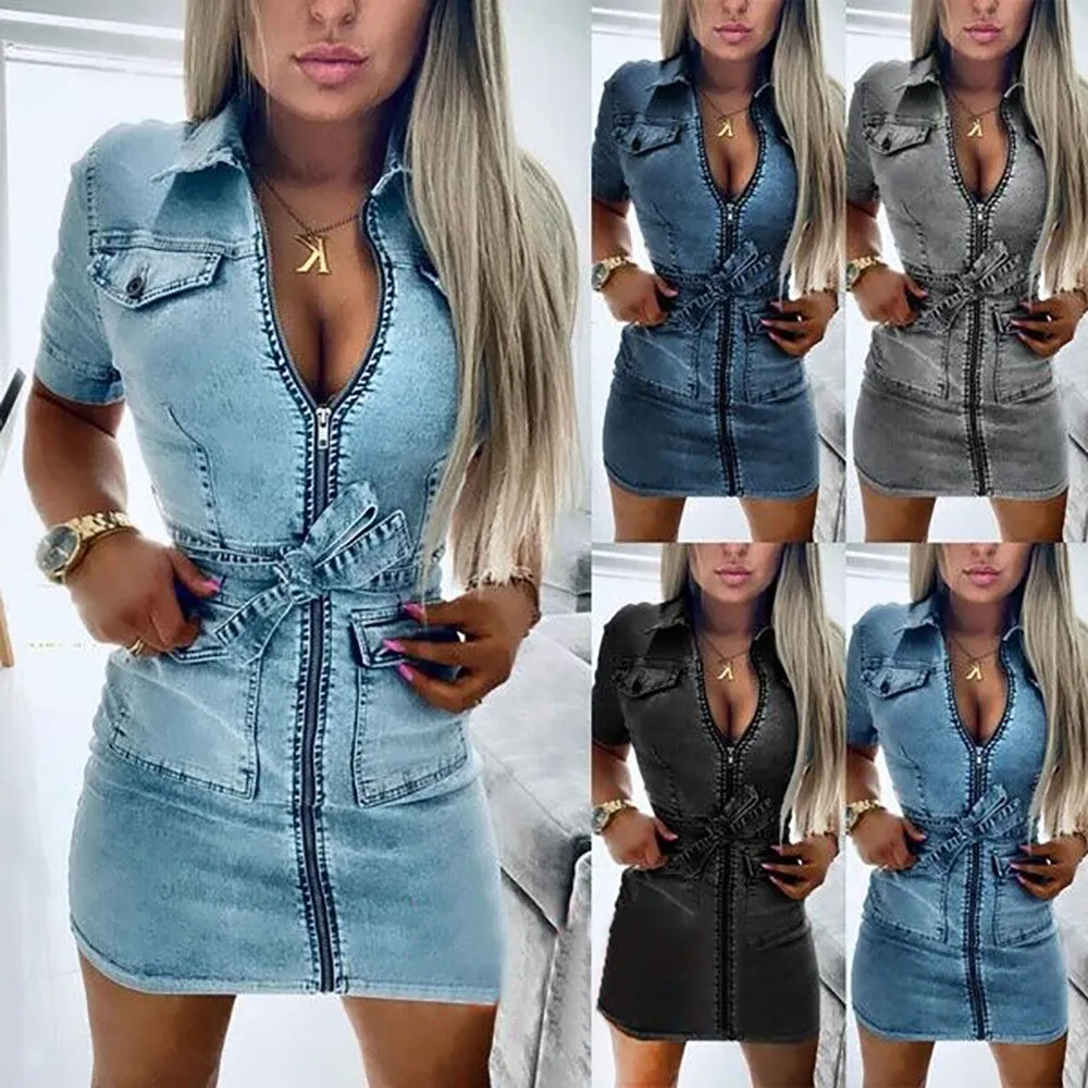 TEEK - Belted Denim Dress