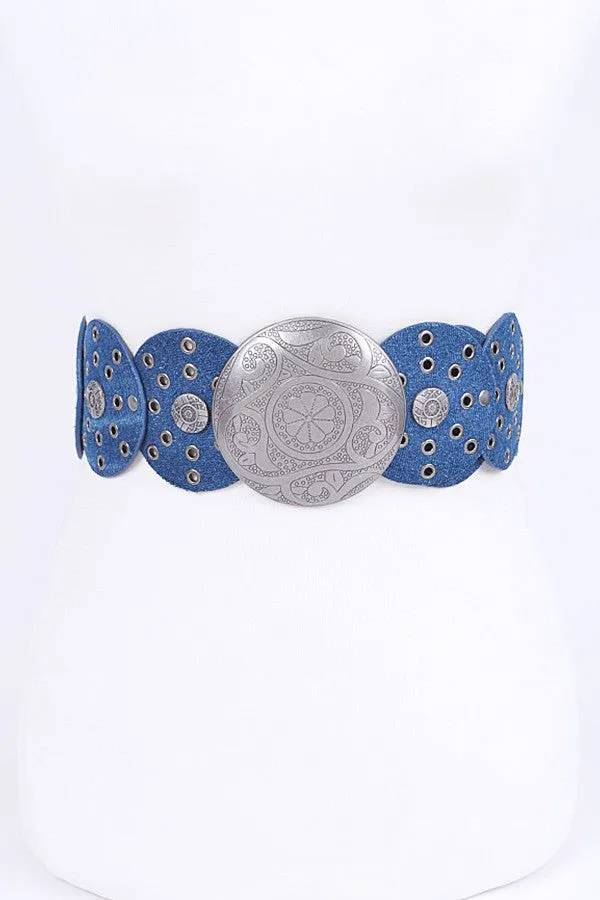 The Jean Genie Boho Sun Engraved Waist Belt