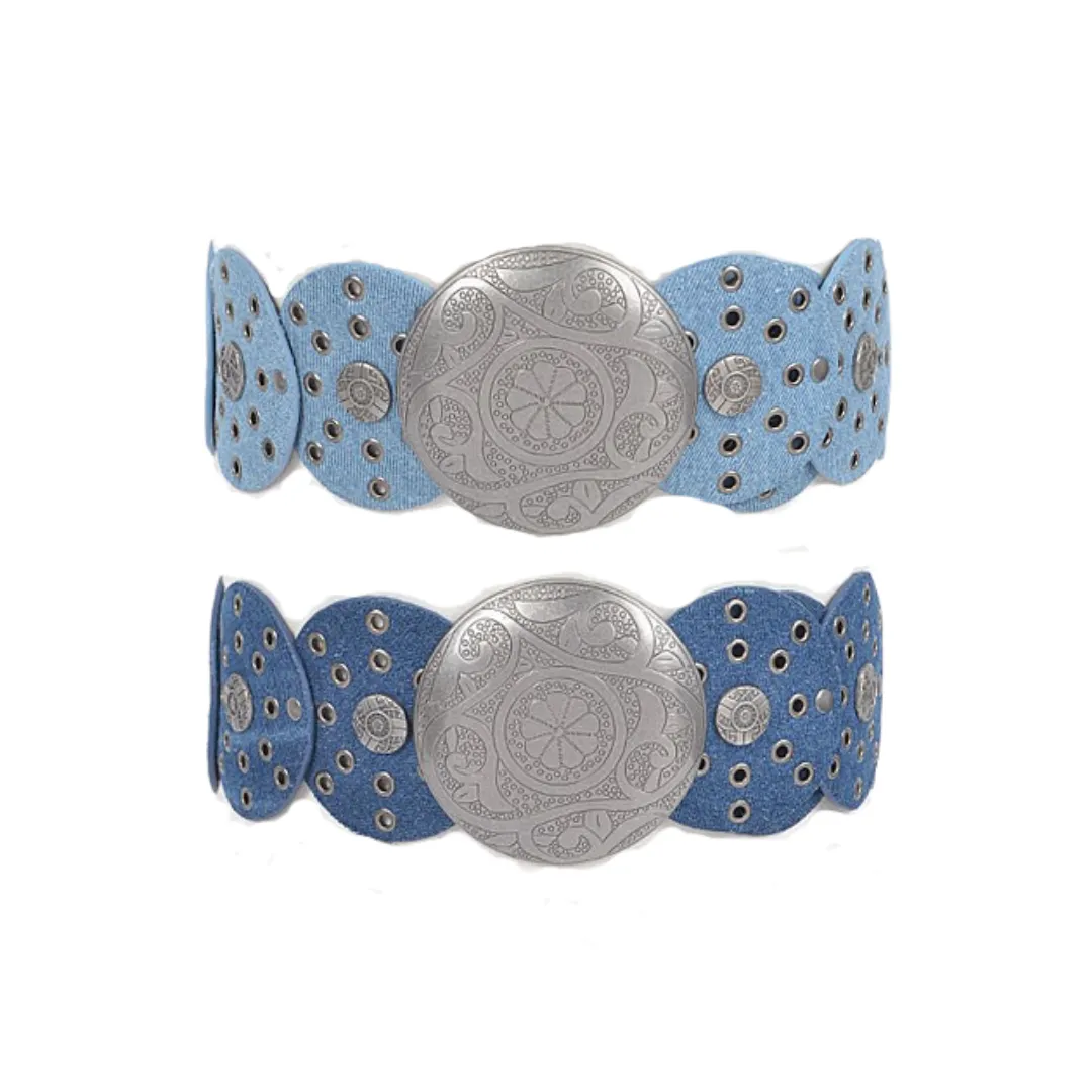 The Jean Genie Boho Sun Engraved Waist Belt