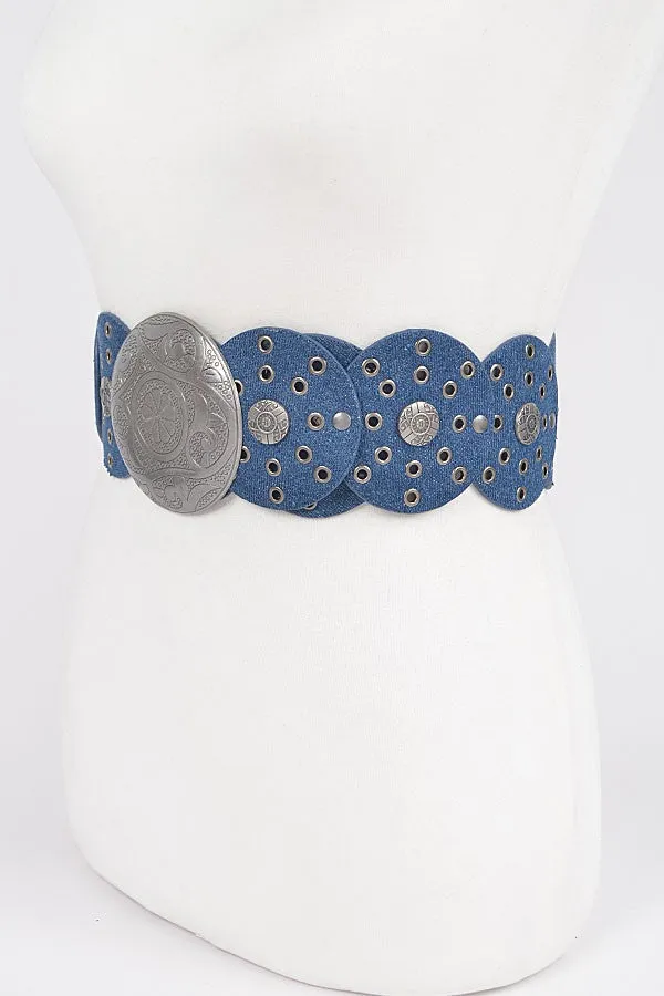 The Jean Genie Boho Sun Engraved Waist Belt