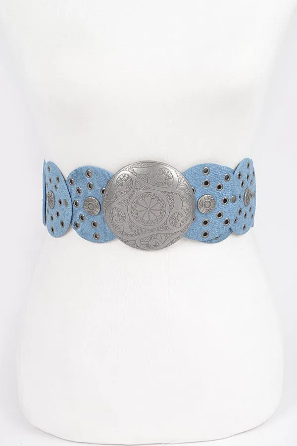 The Jean Genie Boho Sun Engraved Waist Belt