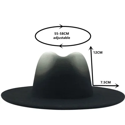 Unisex Gradient Wool Fedora Hats