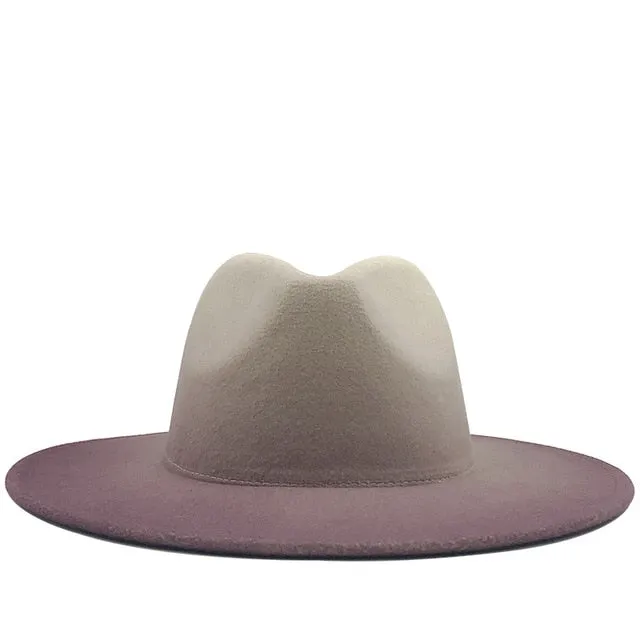 Unisex Gradient Wool Fedora Hats