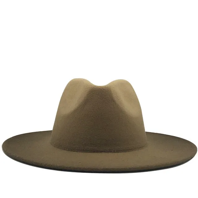 Unisex Gradient Wool Fedora Hats