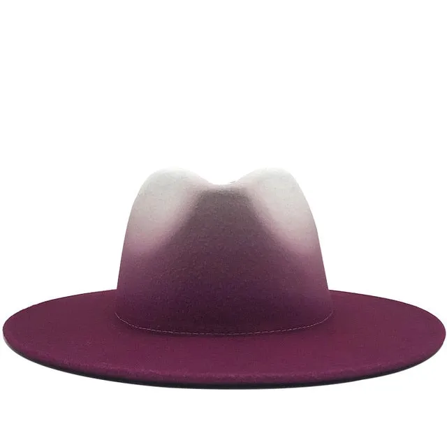 Unisex Gradient Wool Fedora Hats