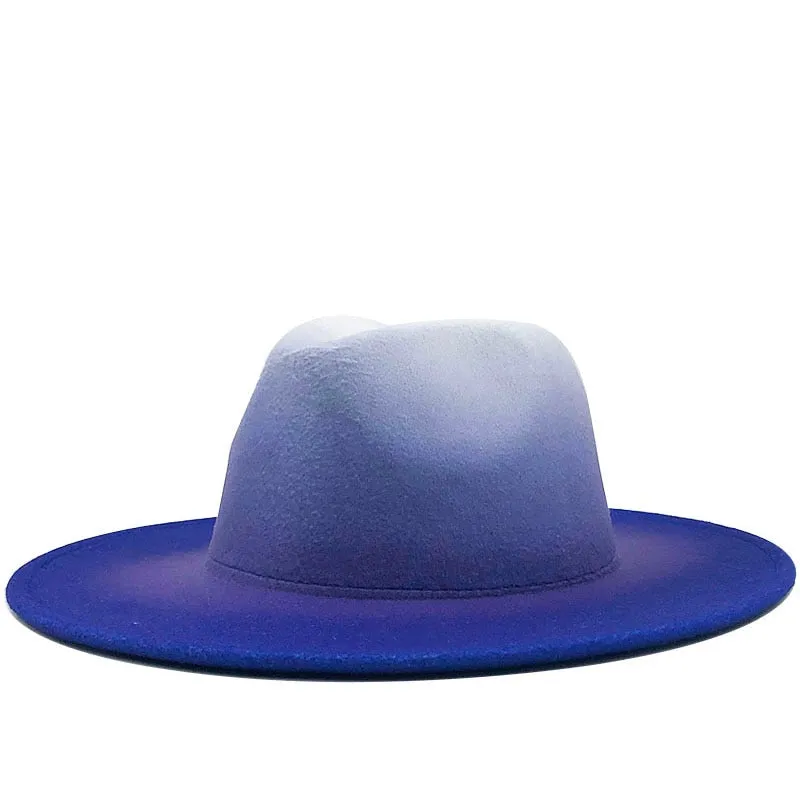 Unisex Gradient Wool Fedora Hats