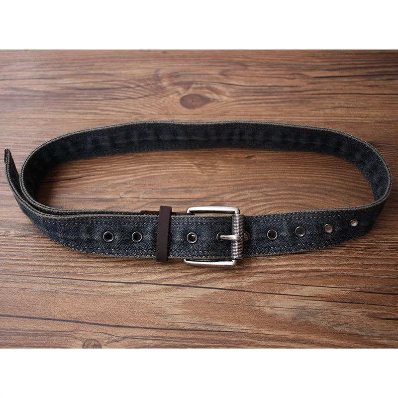 Vintage Black Mens Denim Slim Belts Denim Blue Belts Vintage Belts For Men