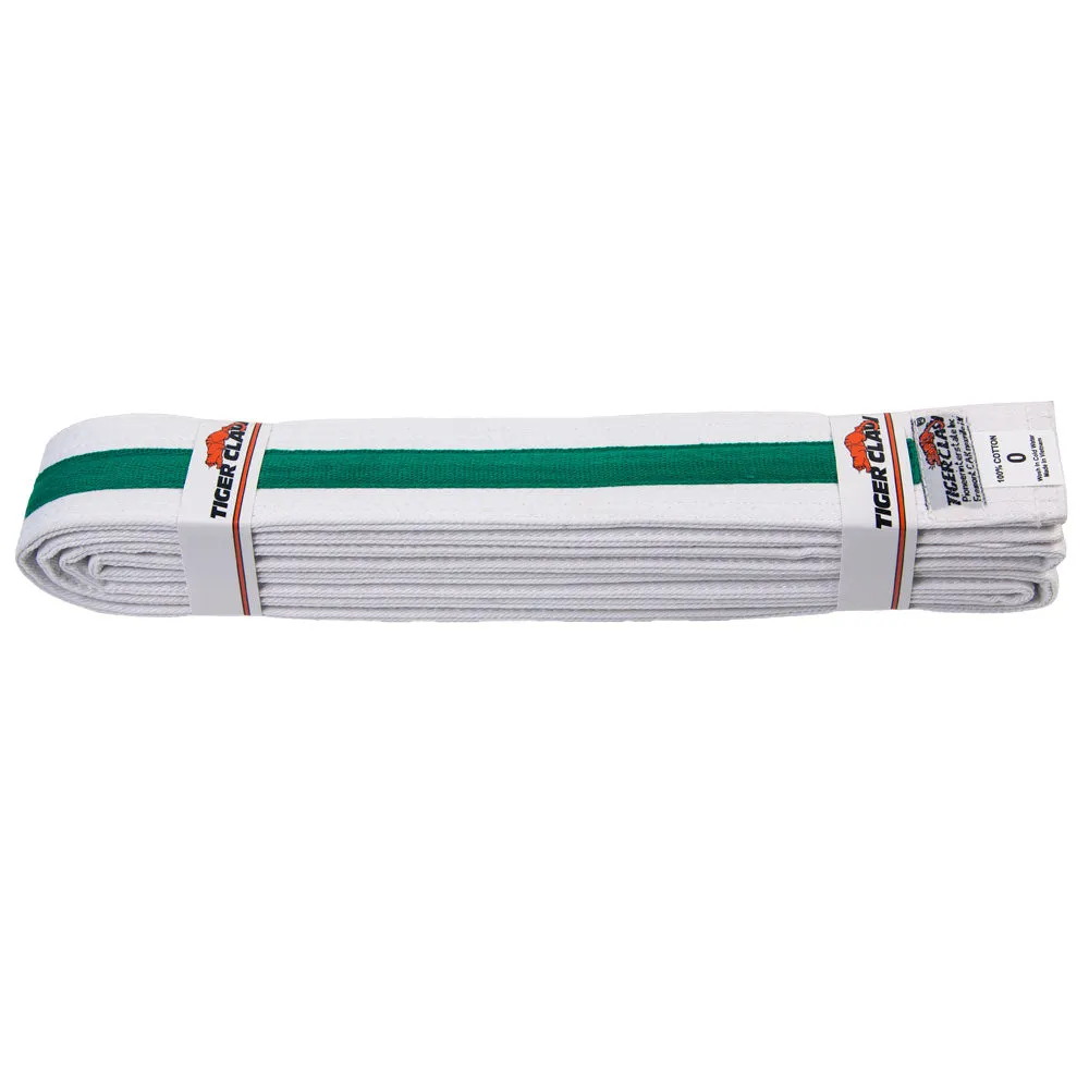 White with Green Striped Belt