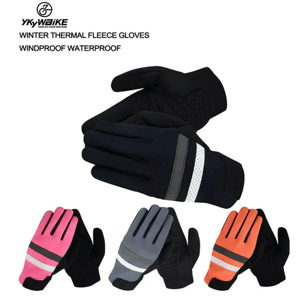 Winter Cycling Gloves Bicycle Gloves Windproof Waterproof Thermal Warm Fleece Mtb Gloves Long Distance Cycling Gloves