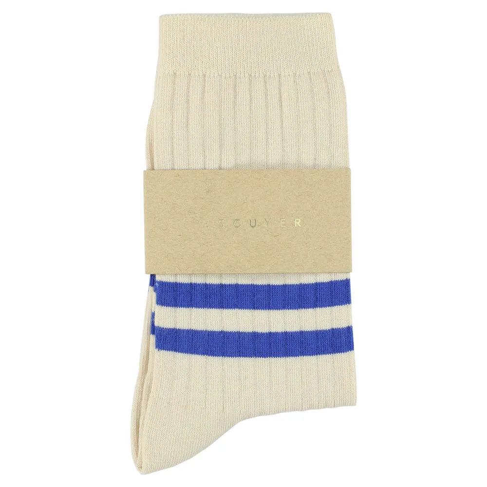 Women Stripes Ecru / Bright Blue