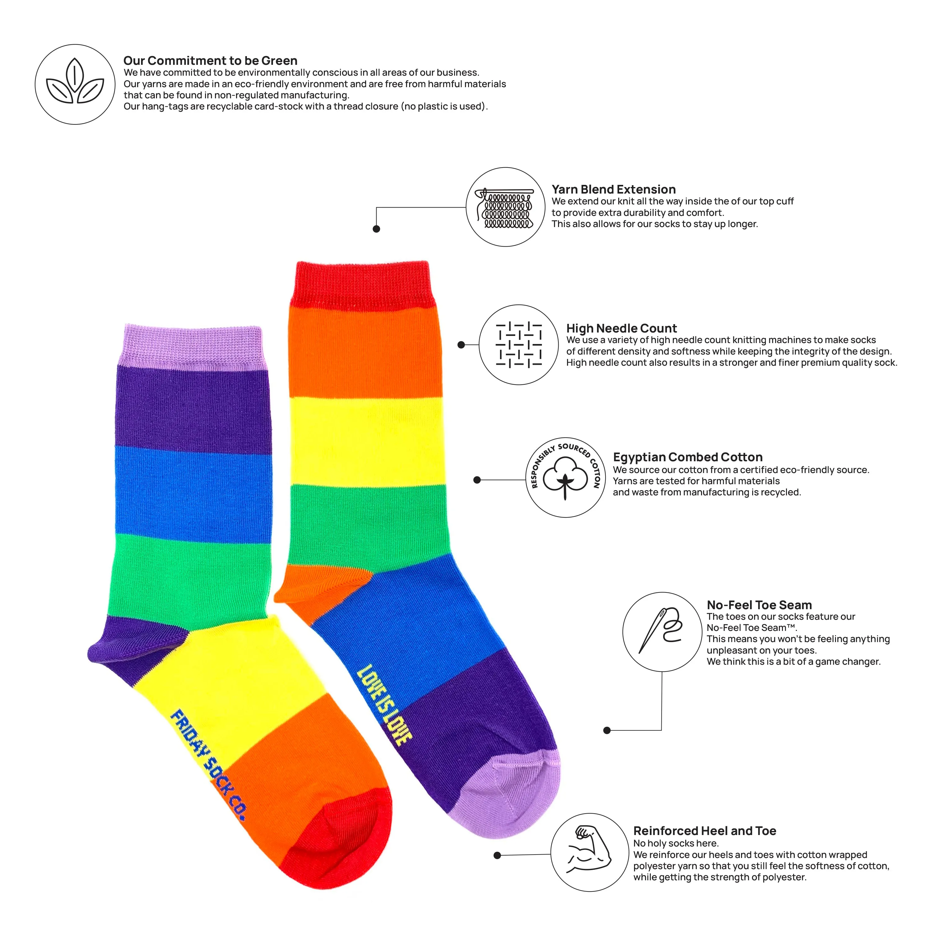 Women's Love is Love Rainbow Socks