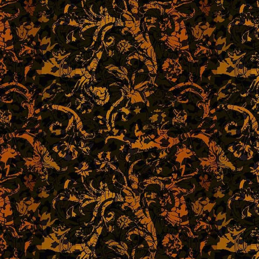 Yellow Brocade Allover Dgital Printed Fabric